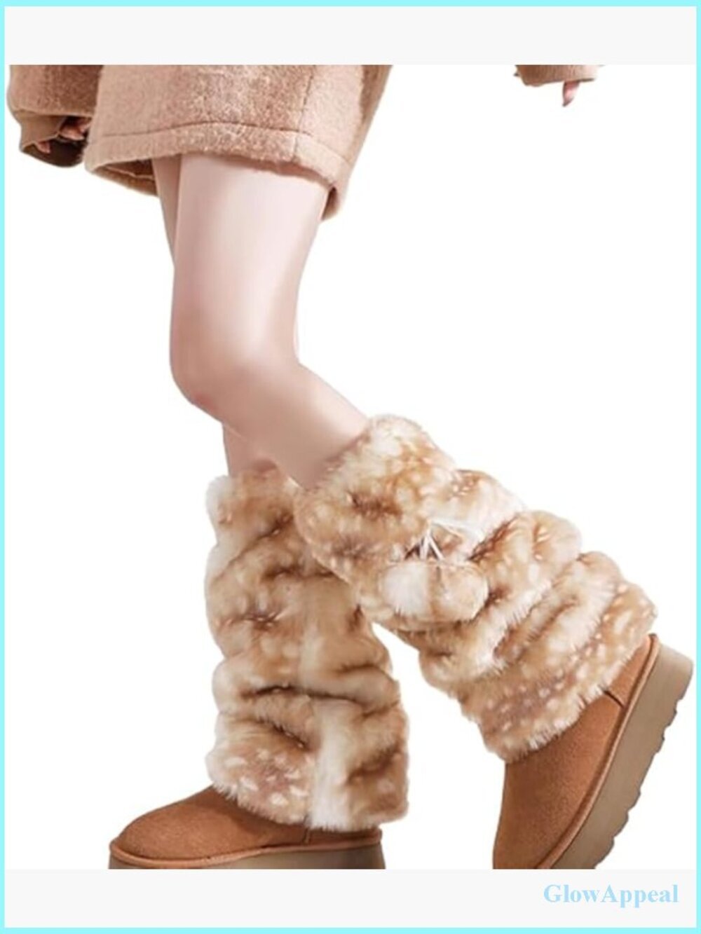 Faux Fur Fuzzy Leg Warmers Boot Covers Long Footless Socks